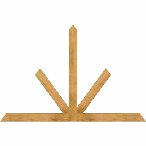 Ekena Millwork Saratoga Rough Sawn Timber Gable Bracket, Western Red Cedar, 72"W x 48"H x 2"D x 4"F, 16/12 Pitch GBW072X48X0204SAR00RWR - main